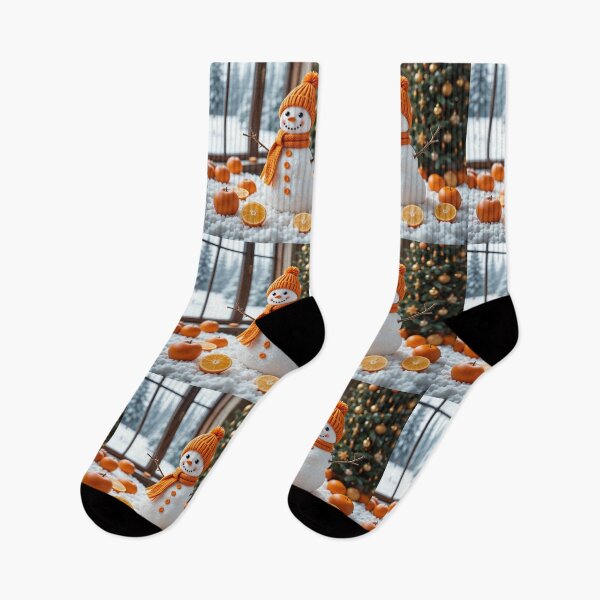 Item preview, Cozy Orange Snowman Magic – Warm and Joyful Holiday Winter Scene designed and sold by PixelVibe782.