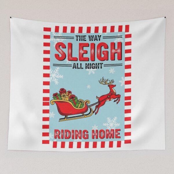 Item preview, Sleigh All Night Vintage Poster Style designed and sold by zoughlal.