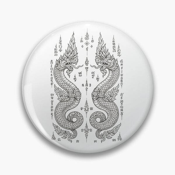 Item preview, Twin Naga Sacred Yantra | Thai Mythical Serpent Protection Design designed and sold by Sksticker991.