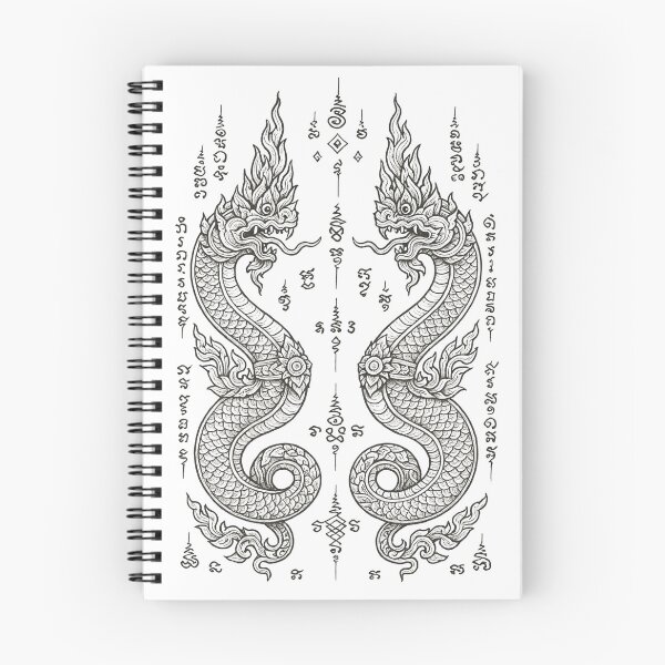 Item preview, Twin Naga Sacred Yantra | Thai Mythical Serpent Protection Design designed and sold by Sksticker991.