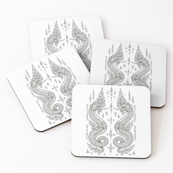 Item preview, Twin Naga Sacred Yantra | Thai Mythical Serpent Protection Design designed and sold by Sksticker991.