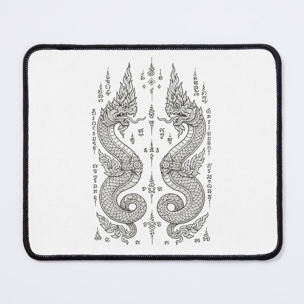 Item preview, Twin Naga Sacred Yantra | Thai Mythical Serpent Protection Design designed and sold by Sksticker991.