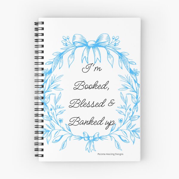 Item preview, Booked, Blessed & Banked up in blue designed and sold by PalomaHealing24.