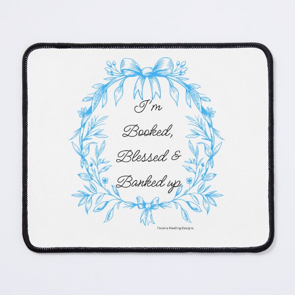 Item preview, Booked, Blessed & Banked up in blue designed and sold by PalomaHealing24.