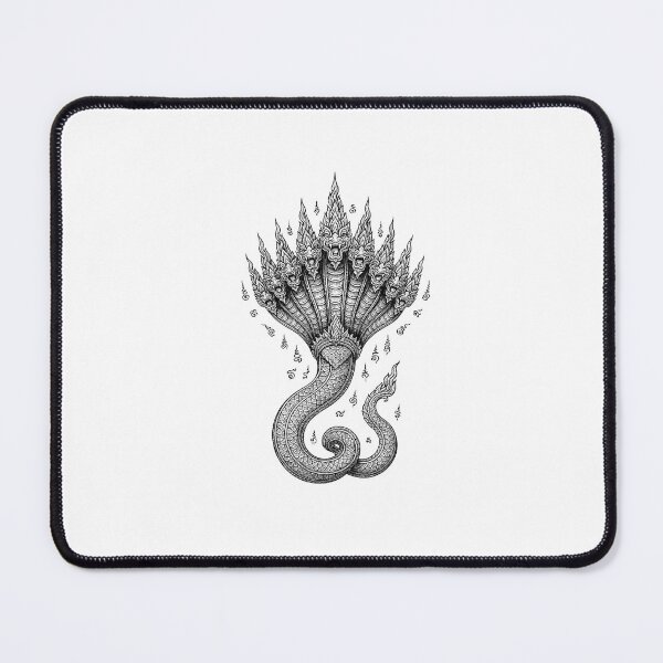 Item preview, Naga Nine Heads – Sacred Thai Yantra Line Art designed and sold by Sksticker991.
