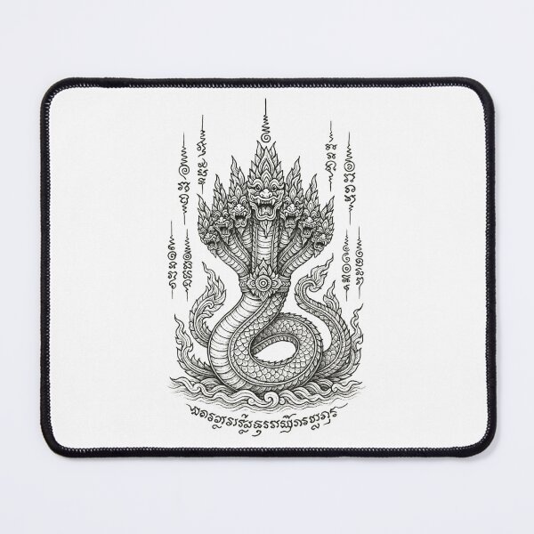 Item preview, Nine-Headed Naga Yantra – Sacred Thai Mythical Serpent Tattoo Design designed and sold by Sksticker991.