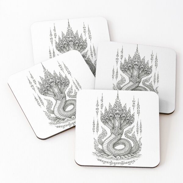Item preview, Nine-Headed Naga Yantra – Sacred Thai Mythical Serpent Tattoo Design designed and sold by Sksticker991.