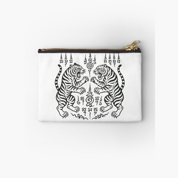 Item preview, Twin Tiger Sak Yant — Thai Sacred Tattoo Protection Design designed and sold by Sksticker991.