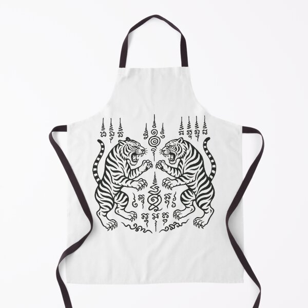 Item preview, Twin Tiger Sak Yant — Thai Sacred Tattoo Protection Design designed and sold by Sksticker991.