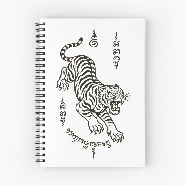 Item preview, Sacred Jumping Tiger Yantra – Thai Magical Tattoo Design designed and sold by Sksticker991.