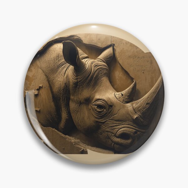 Item preview, Majestic Rhino Emerging from Wall Sculpture Art designed and sold by SavannaStrikes.