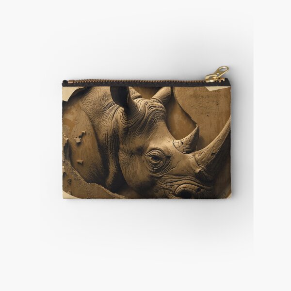 Item preview, Majestic Rhino Emerging from Wall Sculpture Art designed and sold by SavannaStrikes.
