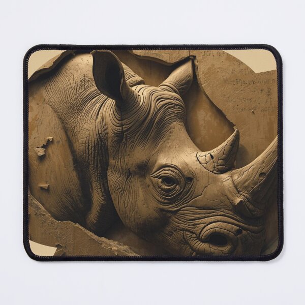 Item preview, Majestic Rhino Emerging from Wall Sculpture Art designed and sold by SavannaStrikes.