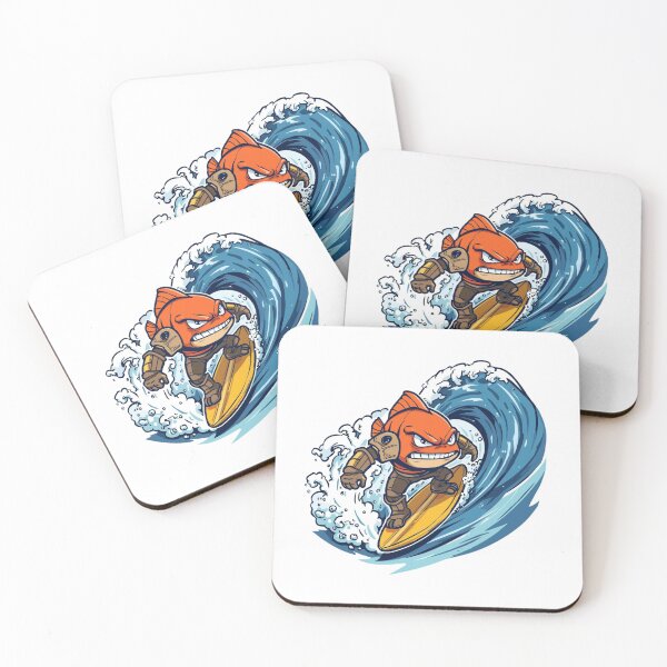 Item preview, Surfing warrior fish designed and sold by TMAShop.