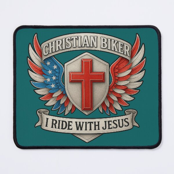 Item preview, Christian Biker I Ride With Jesus designed and sold by RobertKnow.
