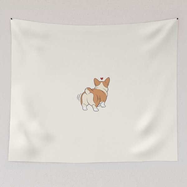 Item preview, Corgi Butt Wiggle Line Art Dog Lover Minimalist Cute Design designed and sold by Bratak.