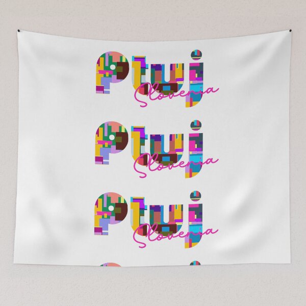 Item preview, Ptuj, Slovenia, Vibrant Abstract City Typography Art designed and sold by Wanderful-roads.