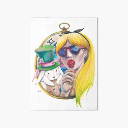 A girl and her rabbit Art Board Print