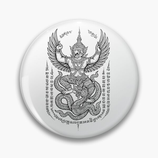 Item preview, Garuda Subduing Naga Sacred Yantra Design designed and sold by Sksticker991.
