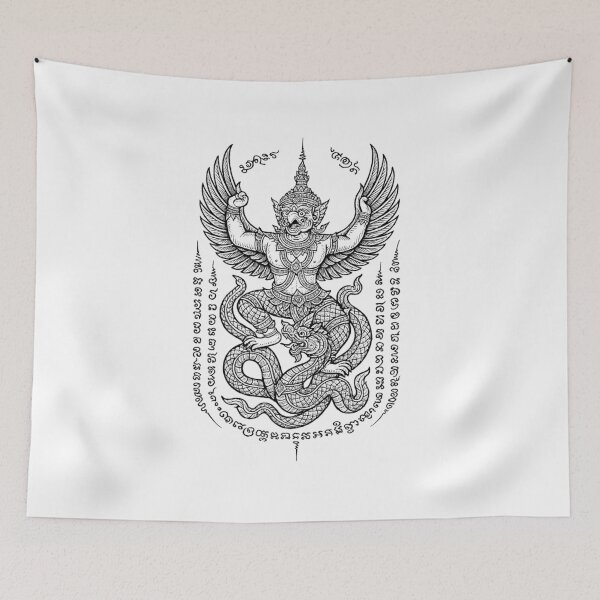 Item preview, Garuda Subduing Naga Sacred Yantra Design designed and sold by Sksticker991.