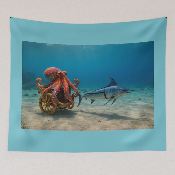 Item preview, Octopus in Chariot Pulled by Swordfish designed and sold by Tridentulus.