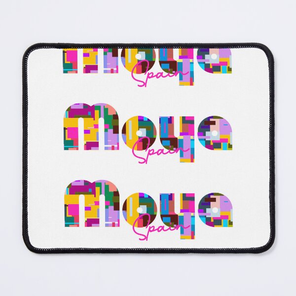 Item preview, Moya, Spain, Vibrant Abstract City Typography Art designed and sold by Wanderful-roads.