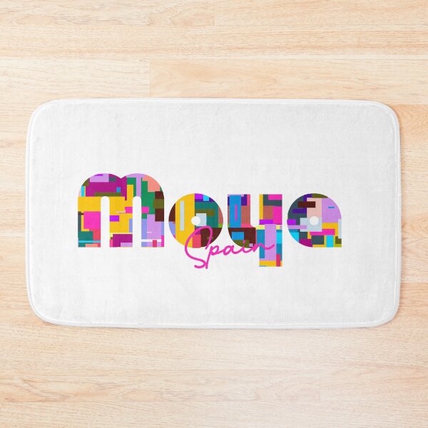 Item preview, Moya, Spain, Vibrant Abstract City Typography Art designed and sold by Wanderful-roads.