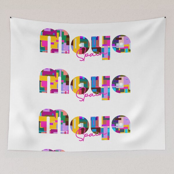 Item preview, Moya, Spain, Vibrant Abstract City Typography Art designed and sold by Wanderful-roads.