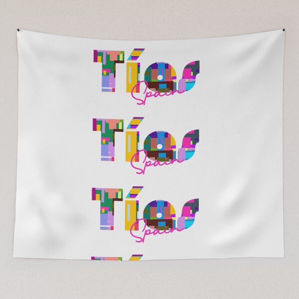 Item preview, Tías, Spain, Vibrant Abstract City Typography Art designed and sold by Wanderful-roads.
