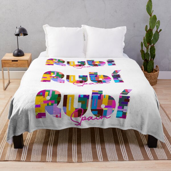 Item preview, Rubí, Spain, Vibrant Abstract City Typography Art designed and sold by Wanderful-roads.