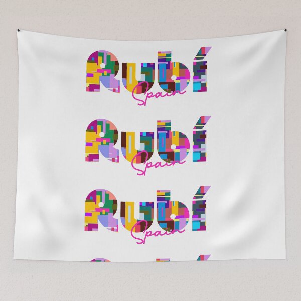 Item preview, Rubí, España, vibrante arte tipográfico abstracto de la ciudad designed and sold by Wanderful-roads.