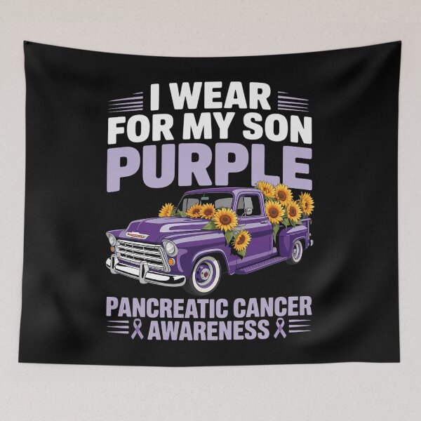 Item preview, I wear Purple for My Son Truck Pancreatic Cancer Awareness designed and sold by papertaless.