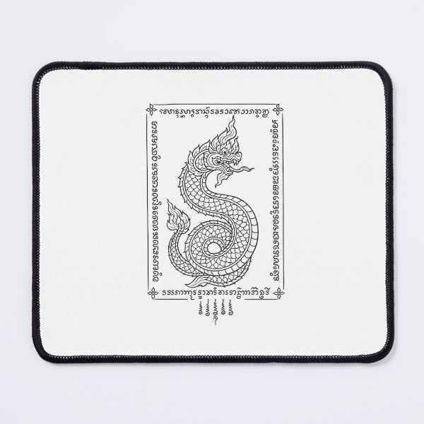 Item preview, Sacred Serpent Naga Frame — Thai Mystic Line Art Charm designed and sold by Sksticker991.