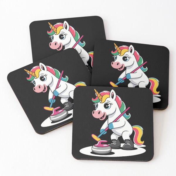 Item preview, Unicorn Curling Player Winter Sports designed and sold by LunaCrazeArt.