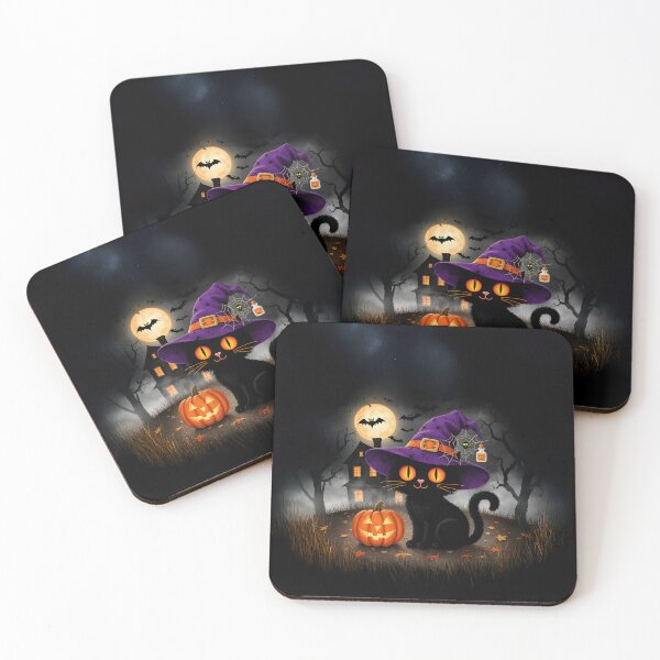 Item preview, Midnight Cat & Pumpkin Glow – Cozy Autumn Night Illustration designed and sold by Whimsical Hug.