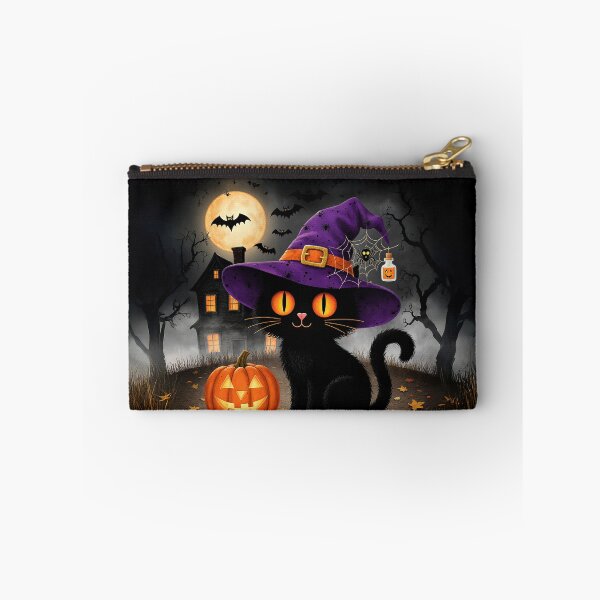 Item preview, Midnight Cat & Pumpkin Glow – Cozy Autumn Night Illustration designed and sold by Whimsical Hug.