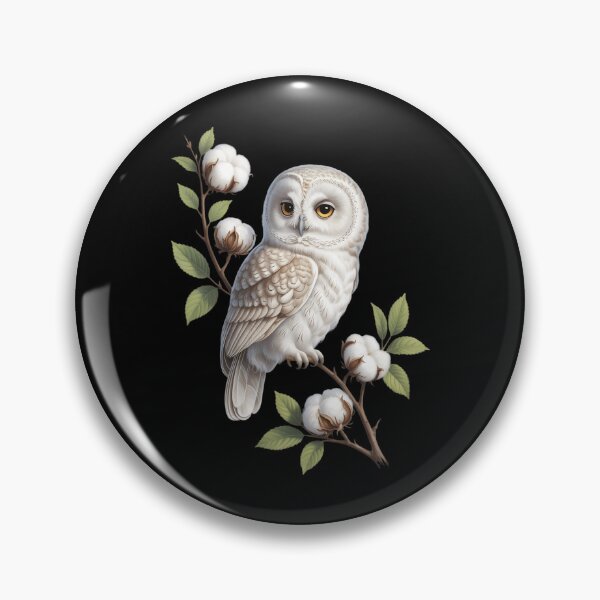 Item preview, Winter White Owl Pine Cone Tree Branch designed and sold by papertaless.