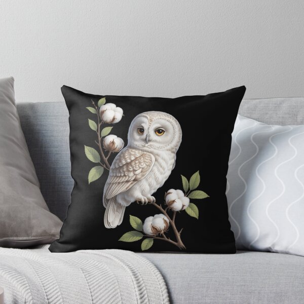 Item preview, Winter White Owl Pine Cone Tree Branch designed and sold by papertaless.