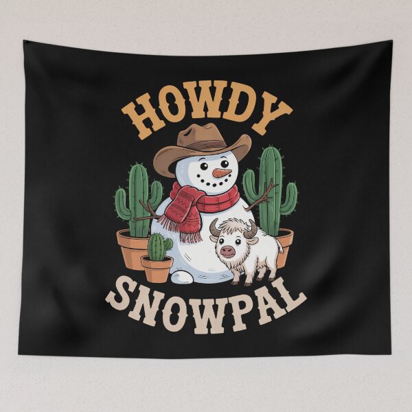 Item preview, Winter Cute Howdy Western Snowman Xmas designed and sold by LunaCrazeArt.