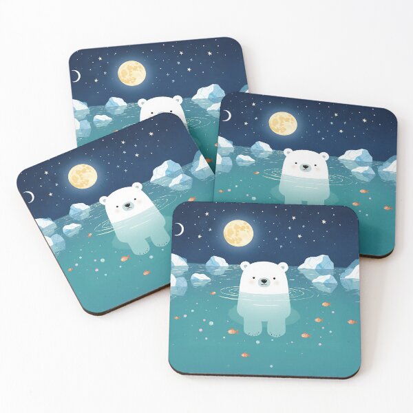 Item preview, Moonlit Polar Bear Magic – cute arctic night charm  designed and sold by Whimsical Hug.