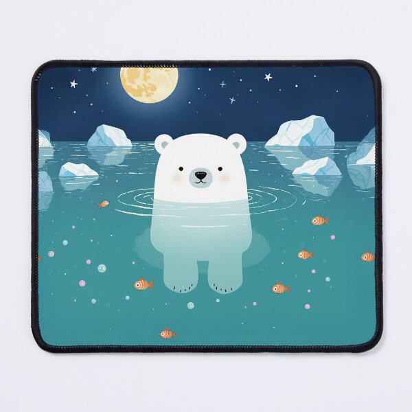 Item preview, Moonlit Polar Bear Magic – cute arctic night charm designed and sold by Whimsical Hug.