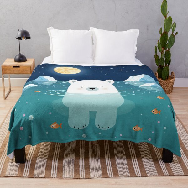 Item preview, Moonlit Polar Bear Magic – cute arctic night charm designed and sold by Whimsical Hug.
