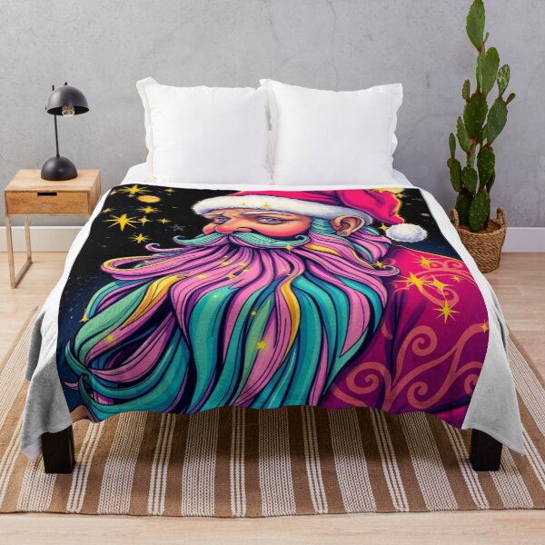 Item preview, Psychedelic Neon Santa – Groovy Holiday Vibes designed and sold by Digitalhub12.