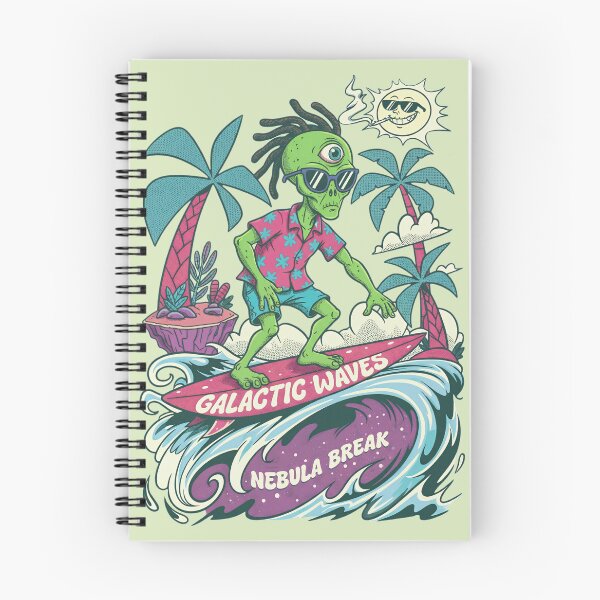 Item preview, Galactic Waves Nebula Break - Hippie Alien Surfer Art designed and sold by AwesomeBeyondLimits.