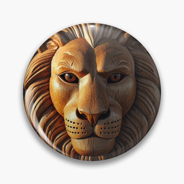 Item preview, Regal Lion Head Wood Carving – Royal Power designed and sold by SavannaStrikes.