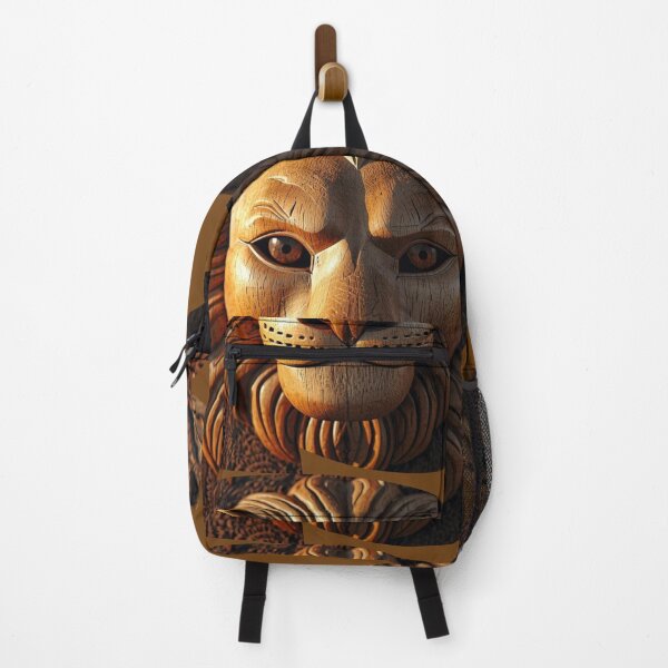 Item preview, Regal Lion Head Wood Carving – Royal Power designed and sold by SavannaStrikes.