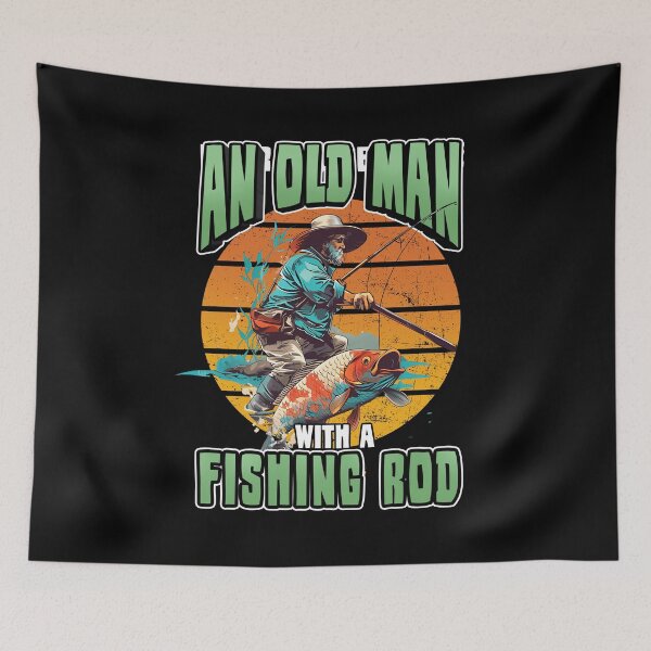 Item preview, Vintage Old Man Fishing Rod Tee designed and sold by LashondaGreen89.