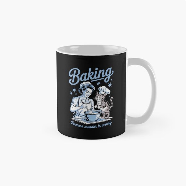 Item preview, Baking Because Murder Is Wrong Funny Baking With Cat designed and sold by Turbotine.