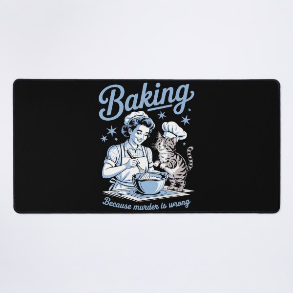 Item preview, Baking Because Murder Is Wrong Funny Baking With Cat designed and sold by Turbotine.