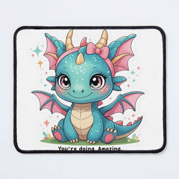 Item preview, Cute Baby Dragon Sticker Kawaii Motivational “You’re Doing Amazing” Design designed and sold by Trueways.
